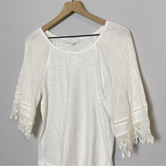 Anthro Eri+Ali Pennbrooke Lace Trim Top - Picture 6 of 11